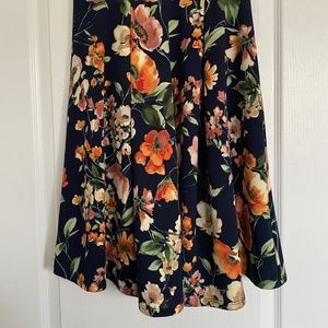Knee Length Floral Skirt
